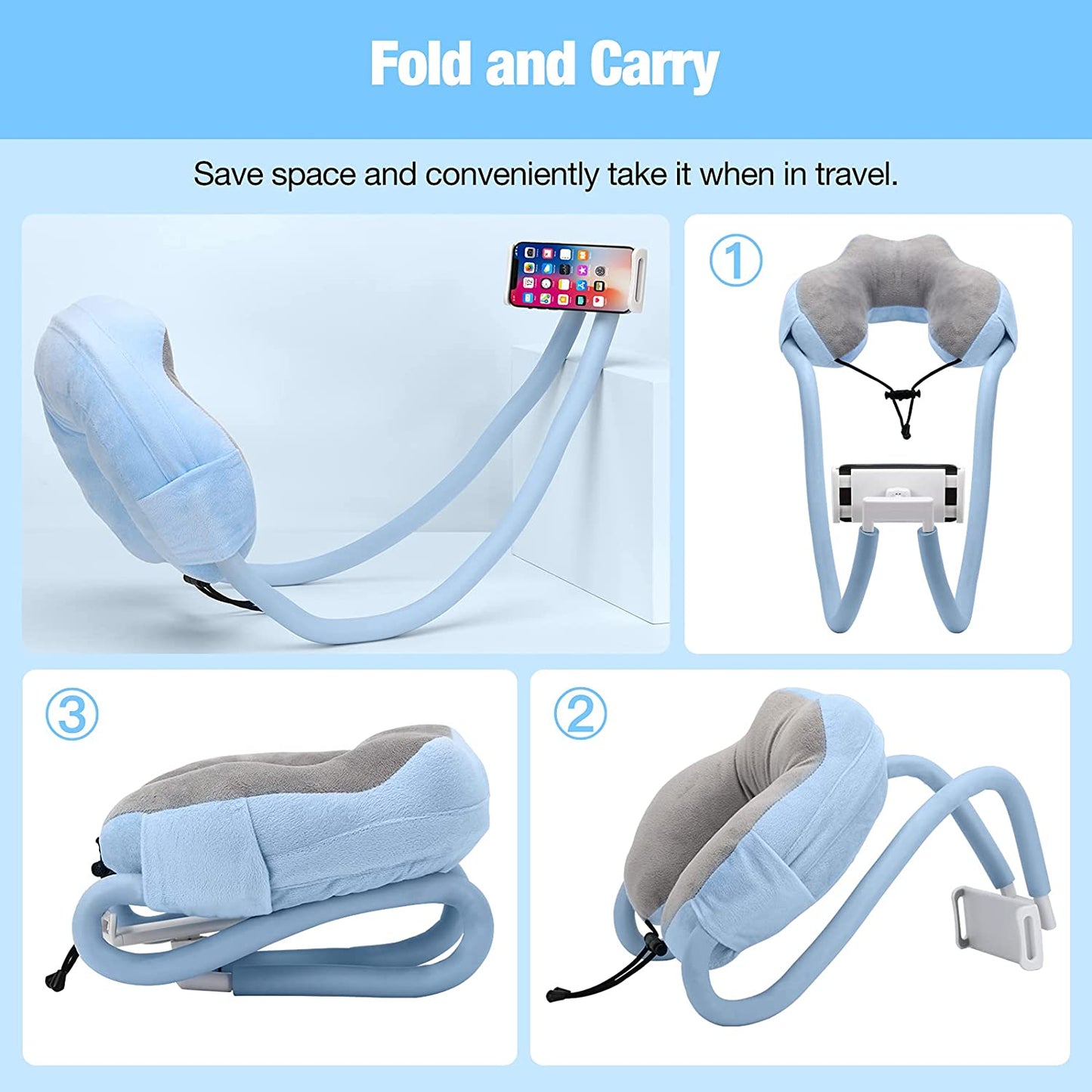 Neck Pillow with Phone Holder