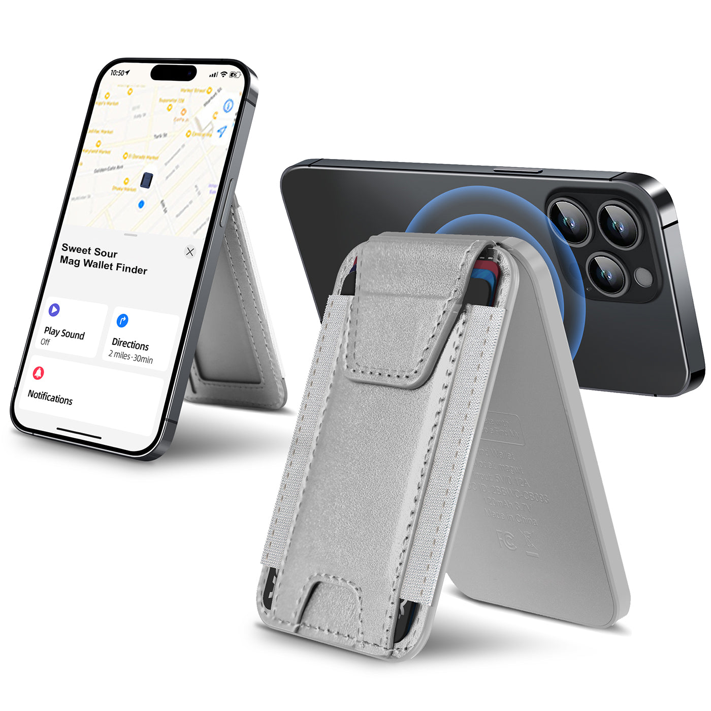 Leather Magnetic Wallet & Tracker
