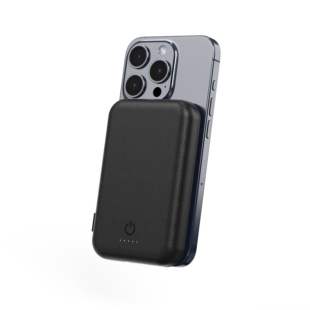 Magnetic Leather Wireless Power Bank