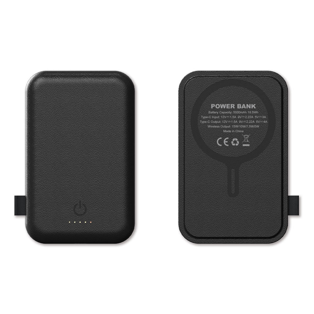 Magnetic Leather Wireless Power Bank