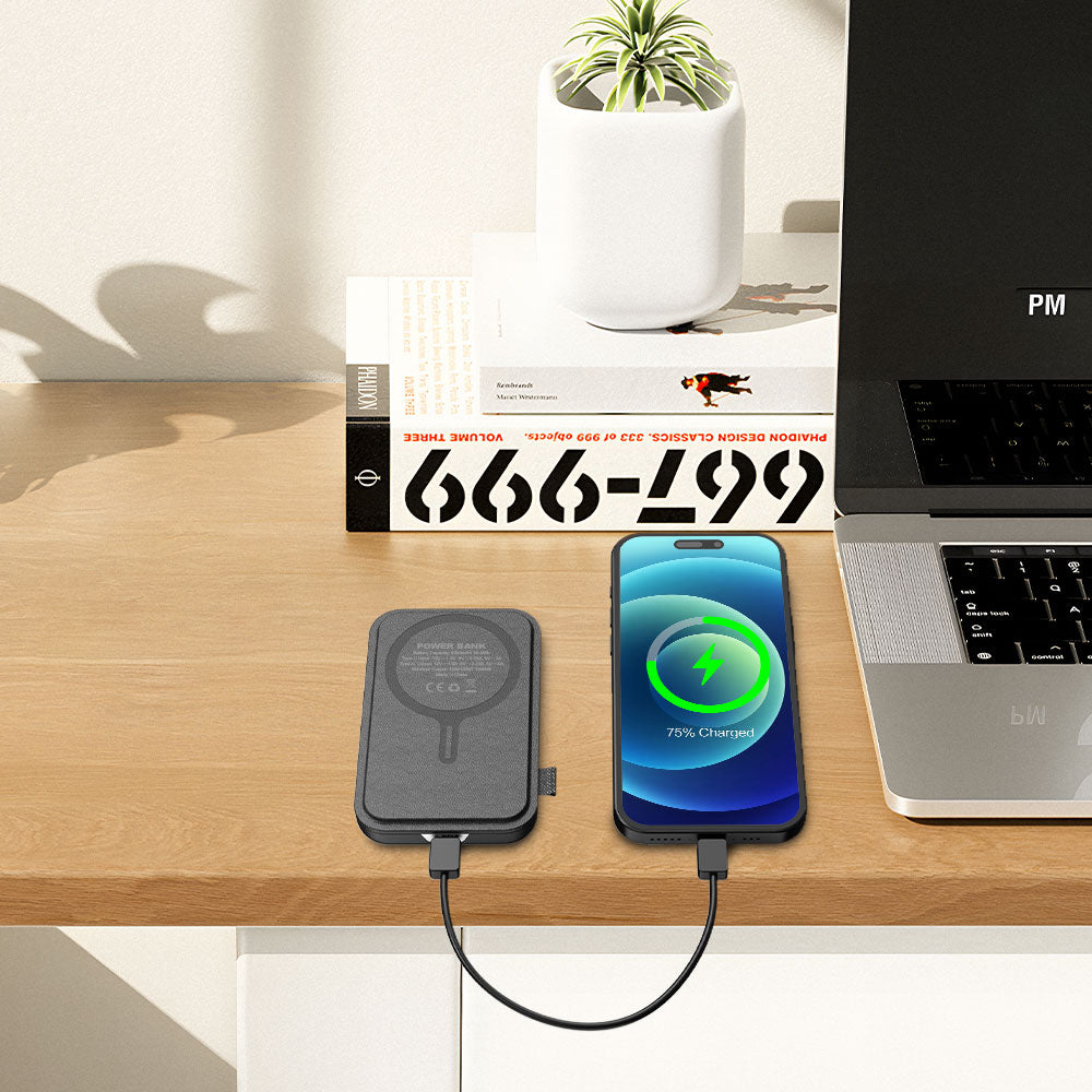 Magnetic Leather Wireless Power Bank