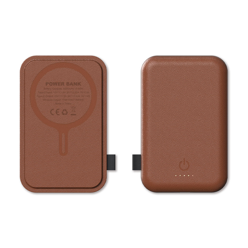 Magnetic Leather Wireless Power Bank