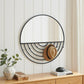 Round Wall Mirror With Hooks