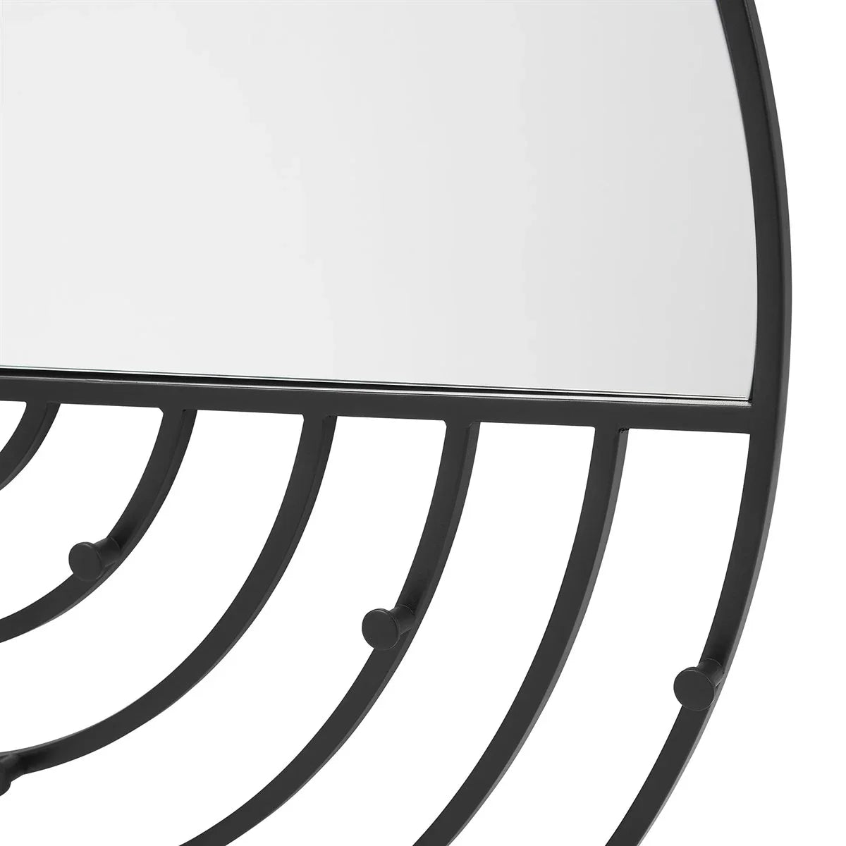 Round Wall Mirror With Hooks