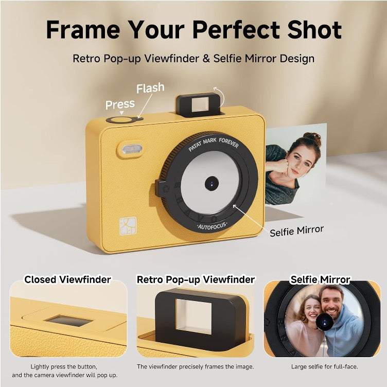 Instant Print Camera with Bluetooth Printer