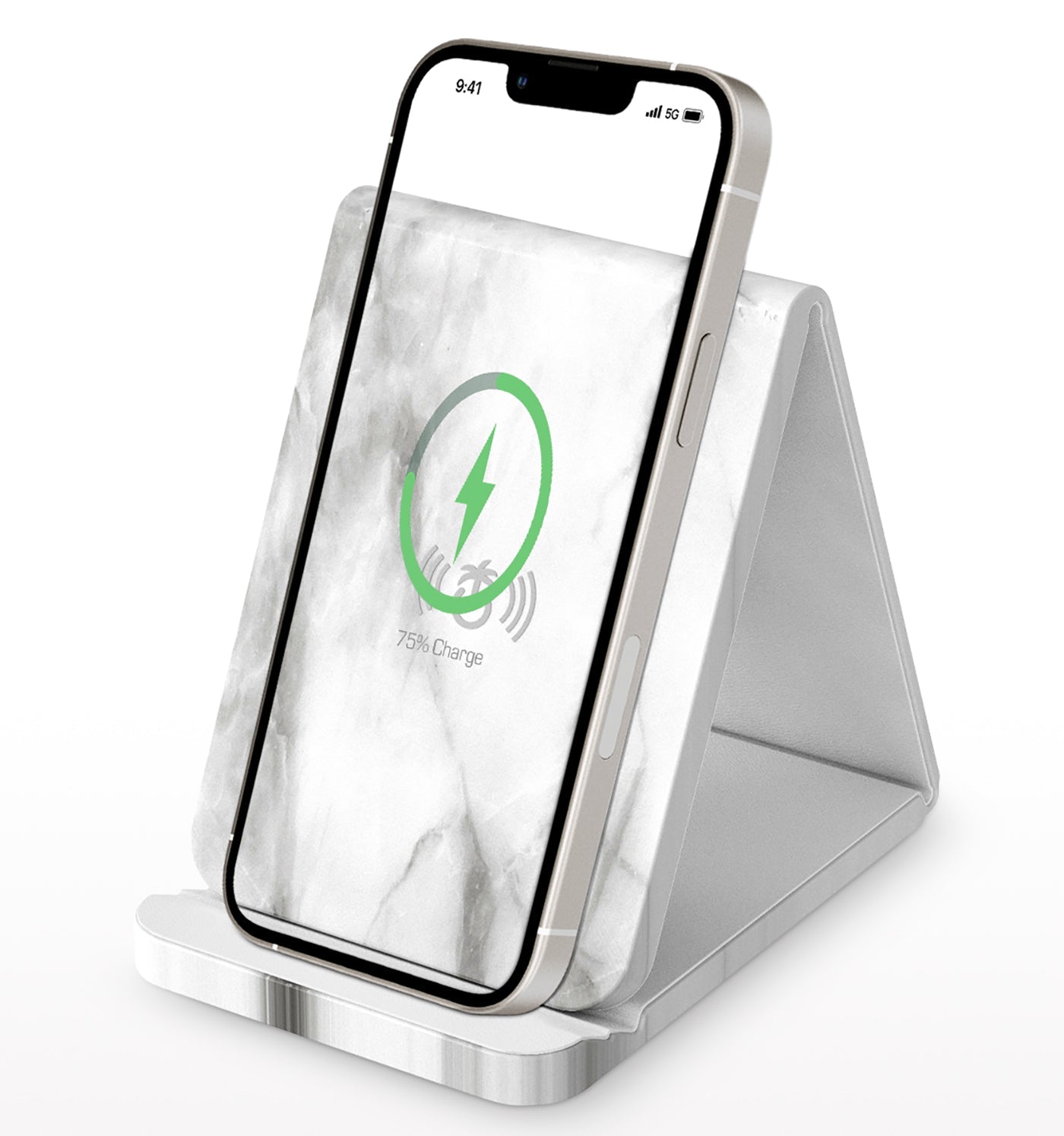 Folding Leather Wireless Charging Stand (Fast Charge)