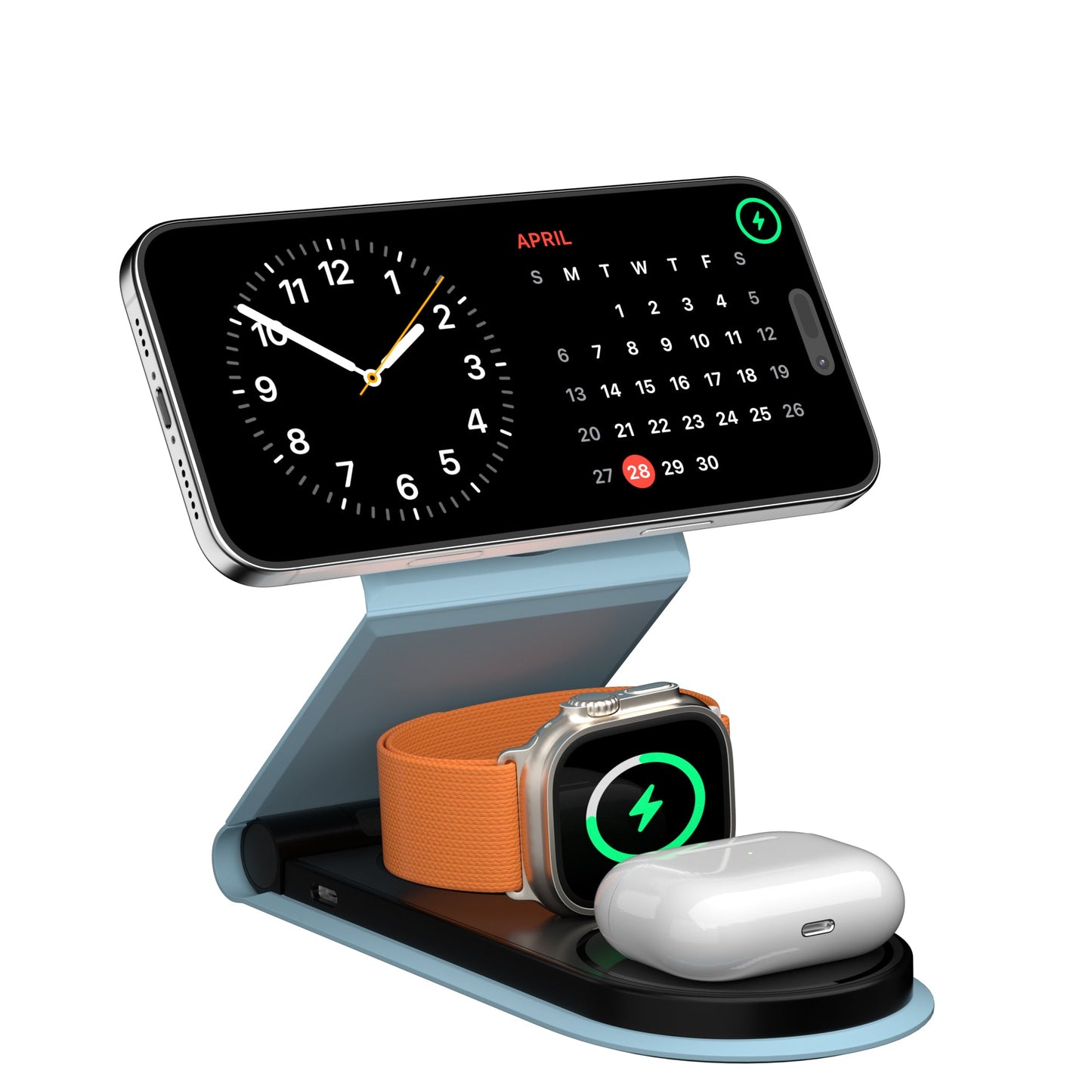 3-1 Leather Charging Station with Fast Charge Adapter