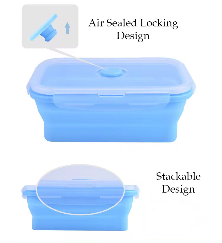 Collapsible Silicone Food Storage Container Set of 4 with Collapsible Mug