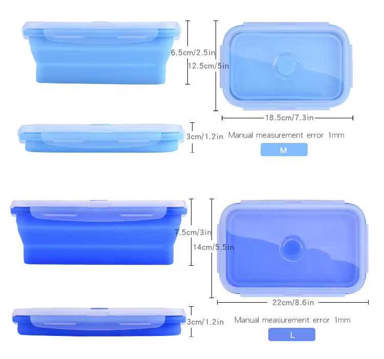 Collapsible Silicone Food Storage Container Set of 4 with Collapsible Mug