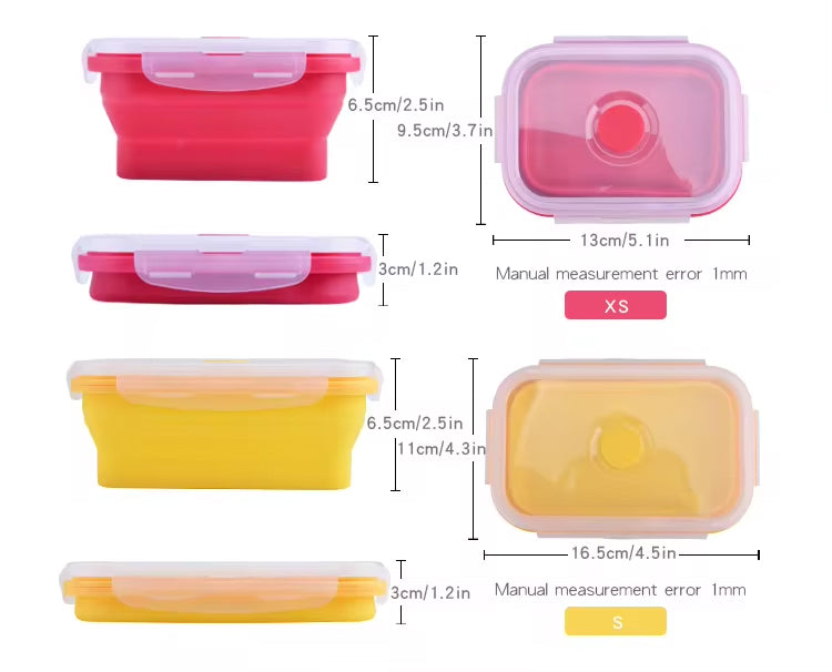 Collapsible Silicone Food Storage Container Set of 4 with Collapsible Mug