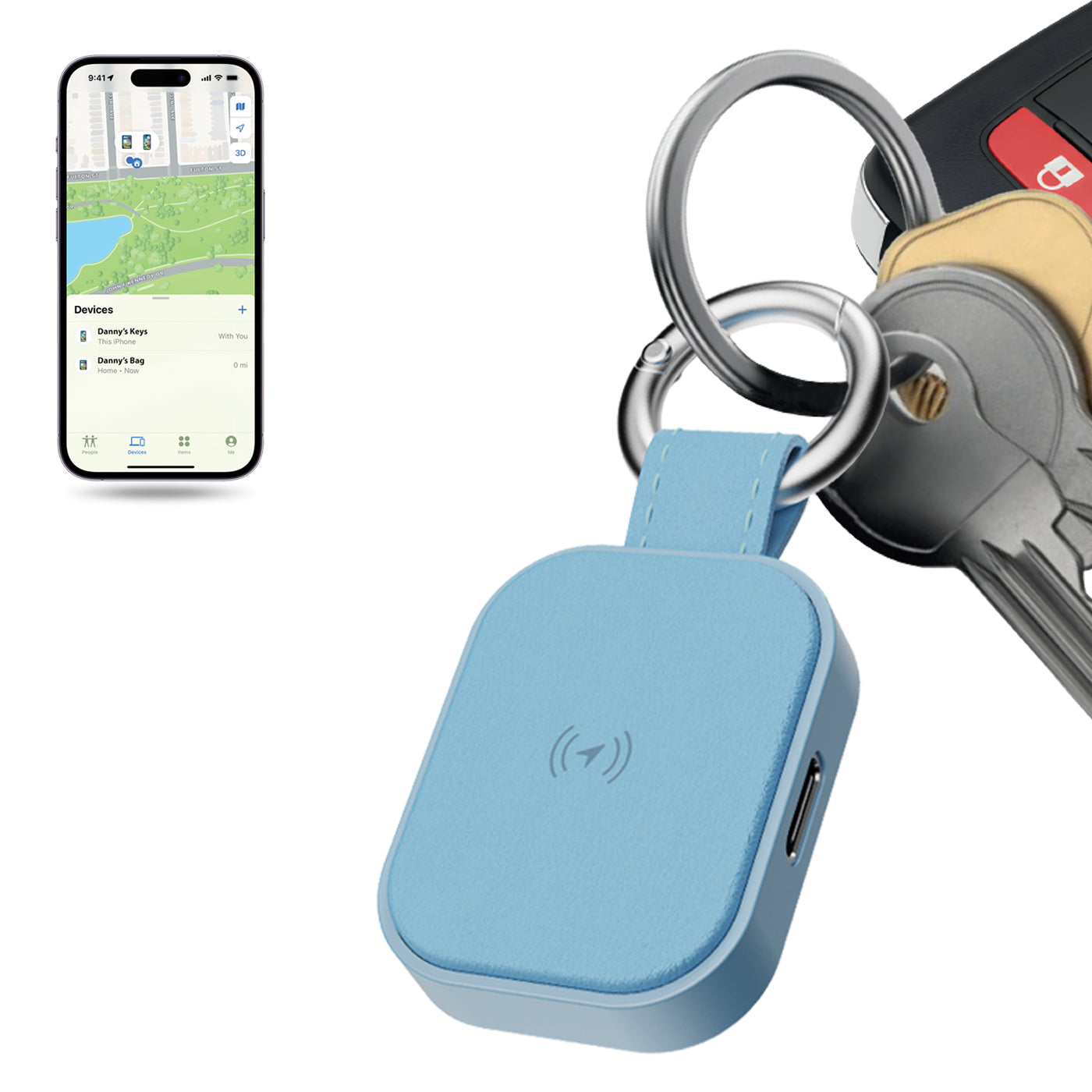 Universal Leather Tag Tracker (Apple Find My & Android/Google Find Hub)