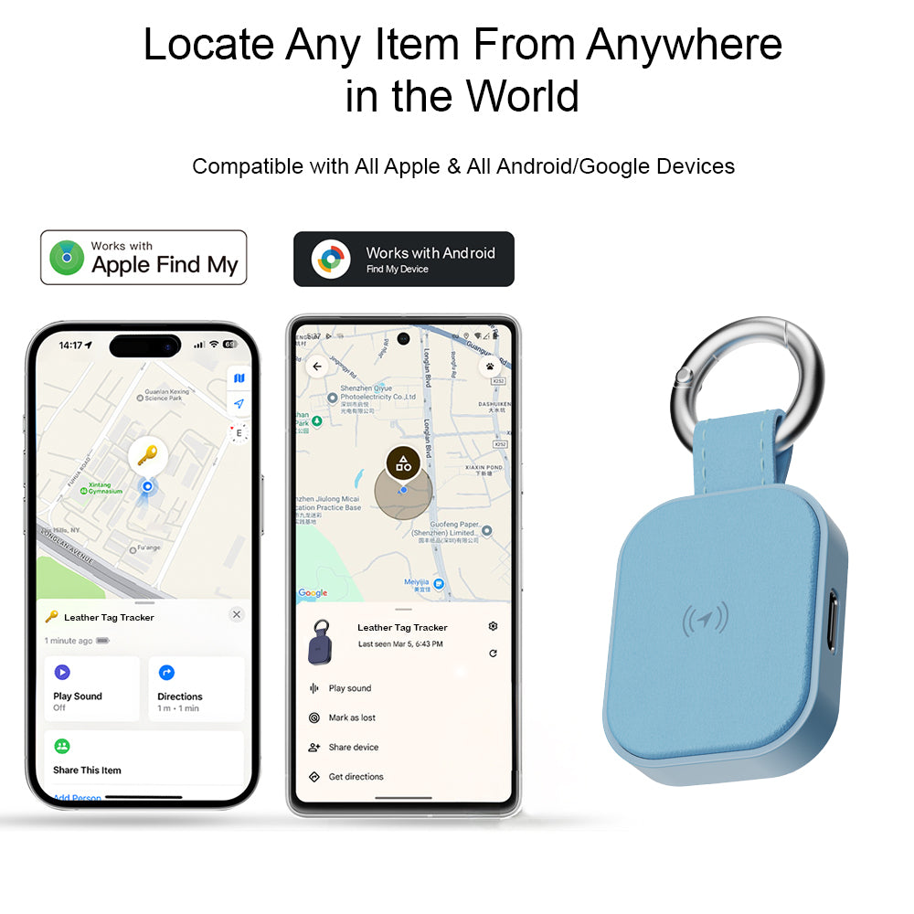 Universal Leather Tag Tracker (Apple Find My & Android/Google Find Hub)