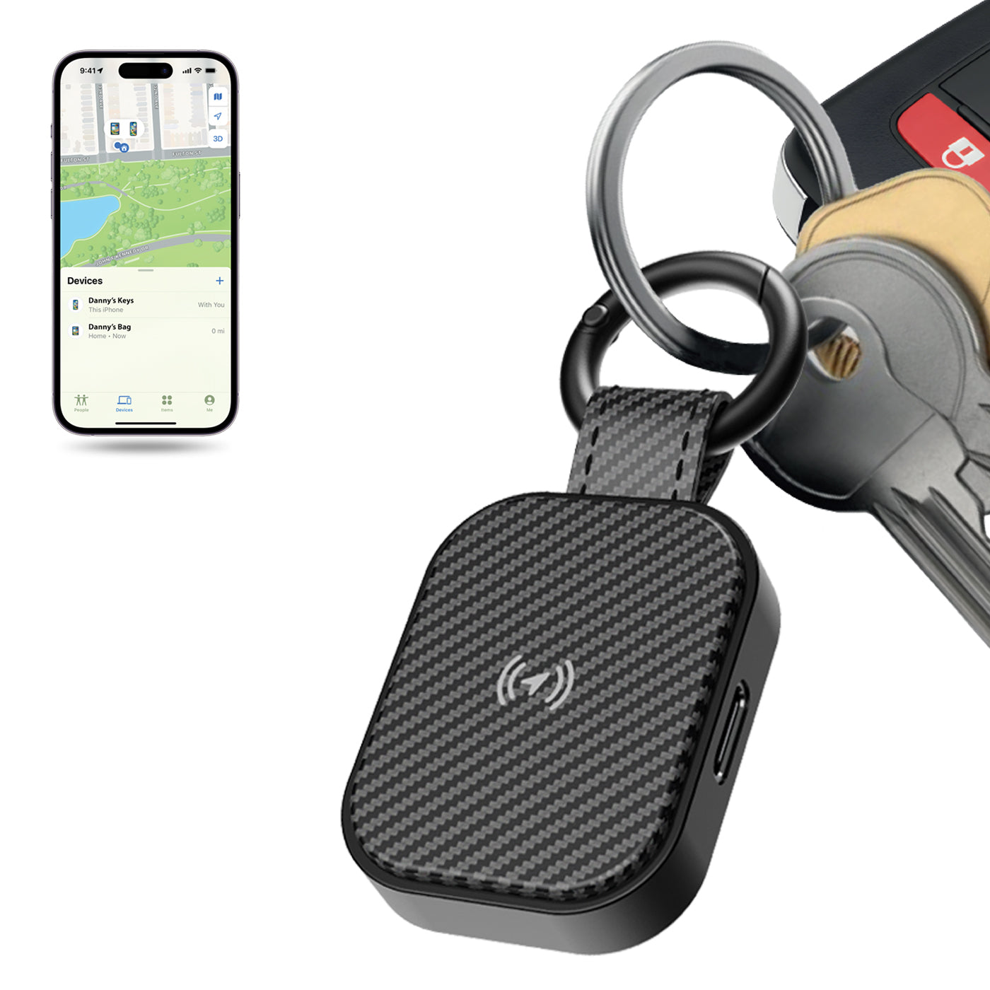 Universal Leather Tag Tracker (Apple Find My & Android/Google Find Hub)