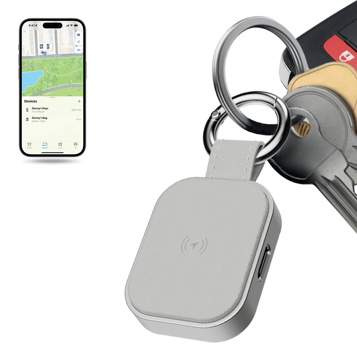 Universal Leather Tag Tracker (Apple Find My & Android/Google Find Hub)