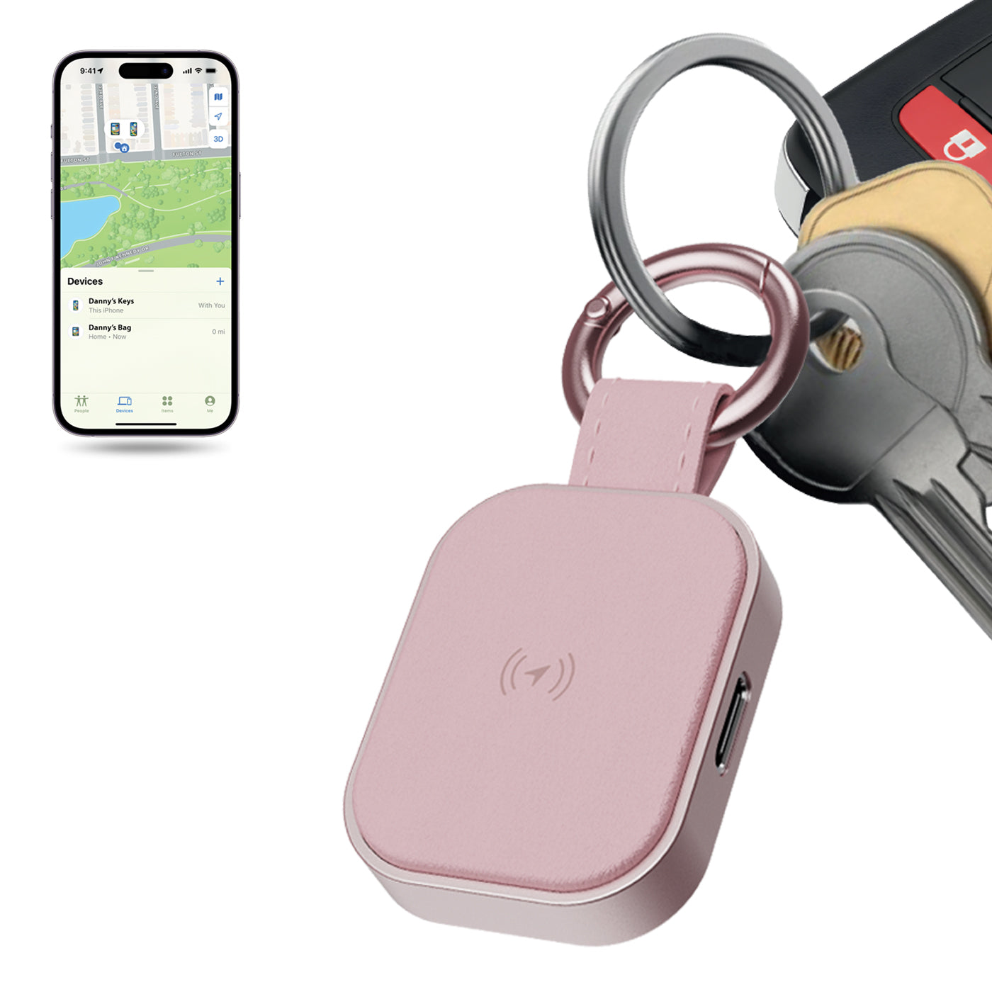 Universal Leather Tag Tracker (Apple Find My & Android/Google Find Hub)