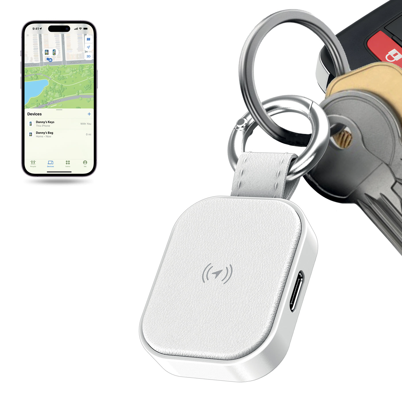 Universal Leather Tag Tracker (Apple Find My & Android/Google Find Hub)