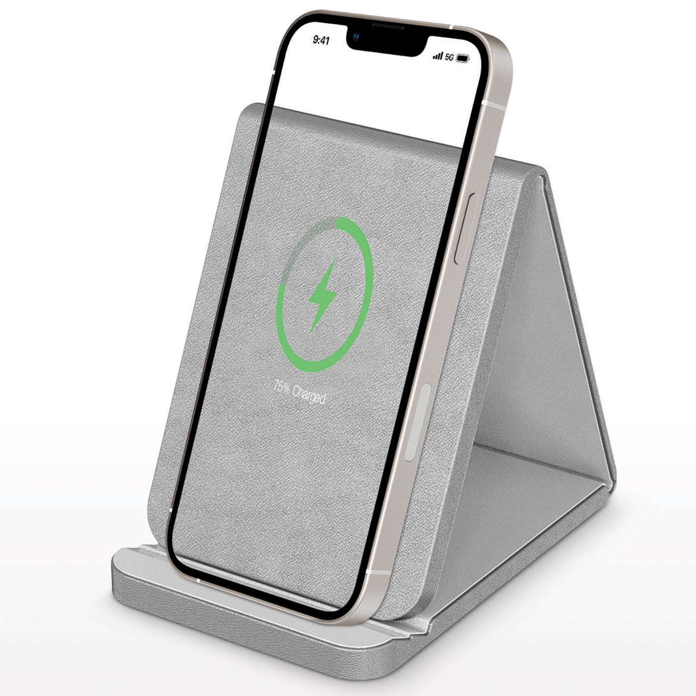 Folding Leather Wireless Charging Stand (Fast Charge)