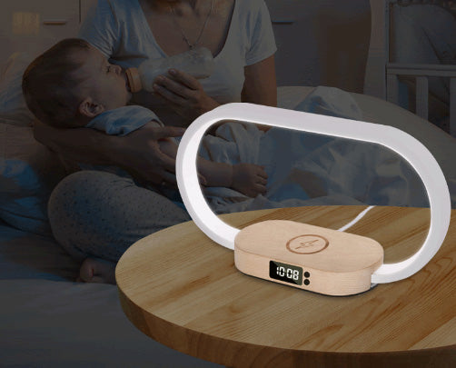 Wireless Charging Lamp with Clock