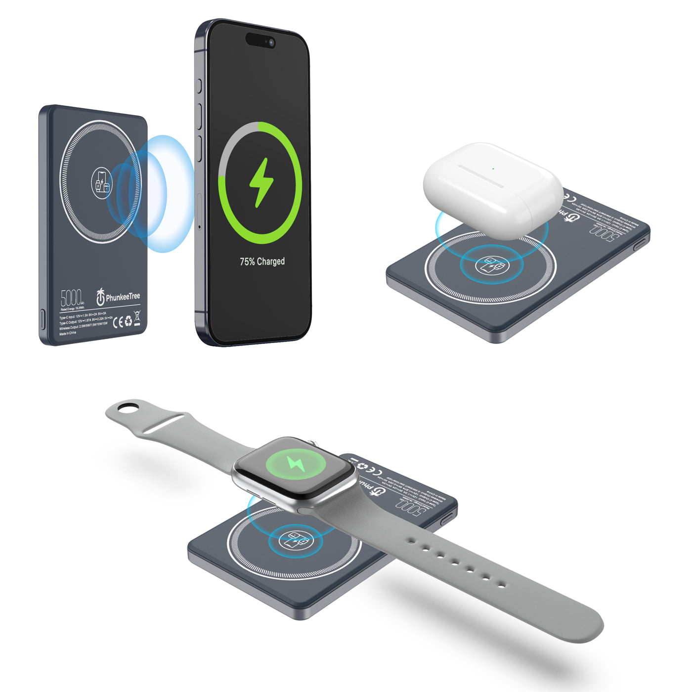 3-in-1 Alloy Magnetic Wireless Power Bank