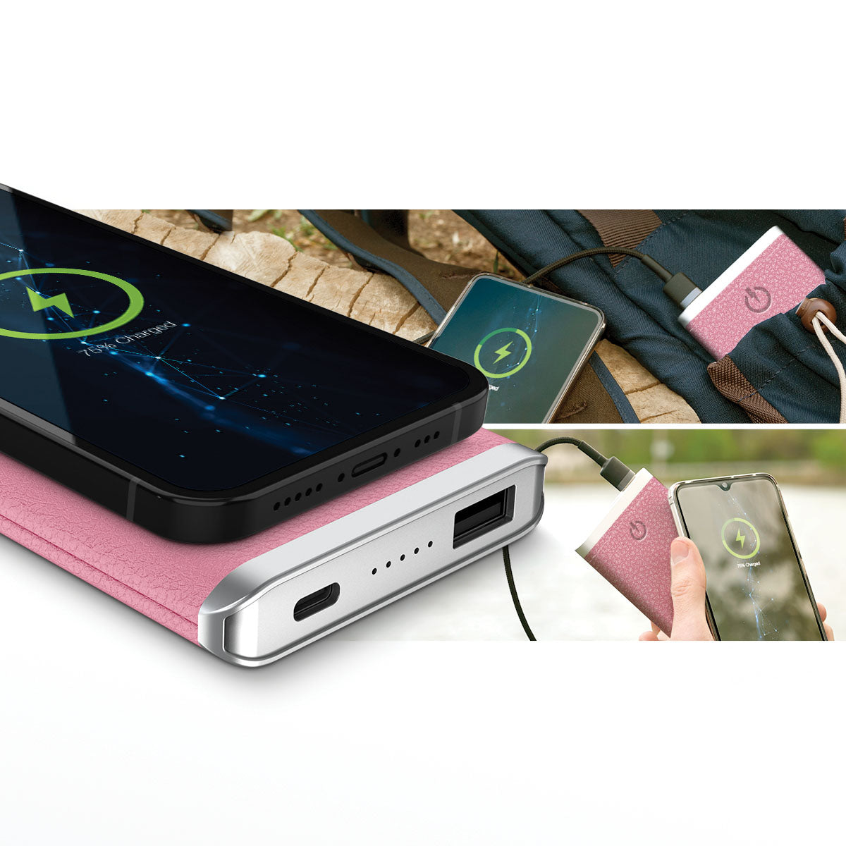 Leather Wireless Charging Power Bank