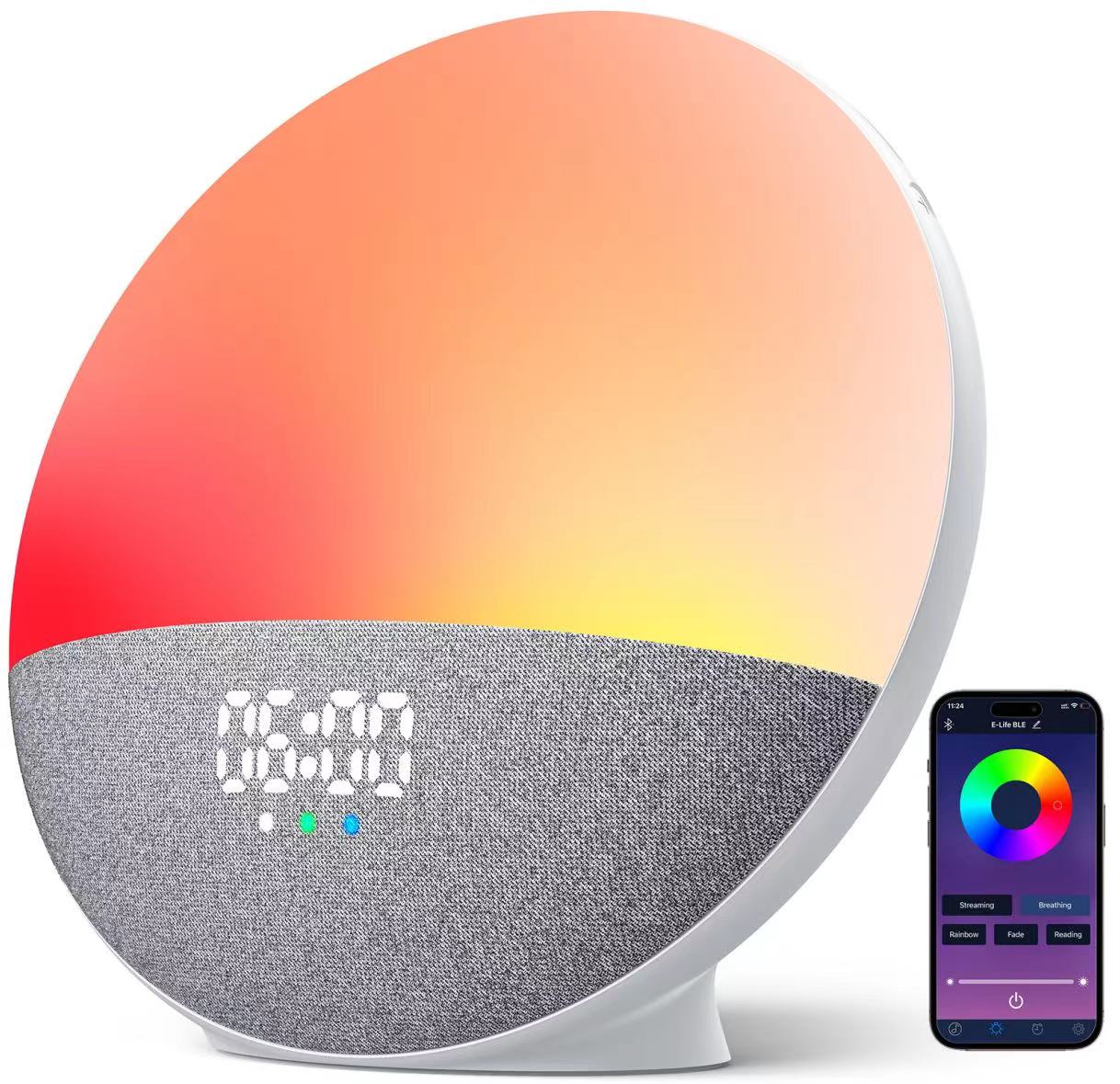 Sun Simulator Alarm Clock and Speaker